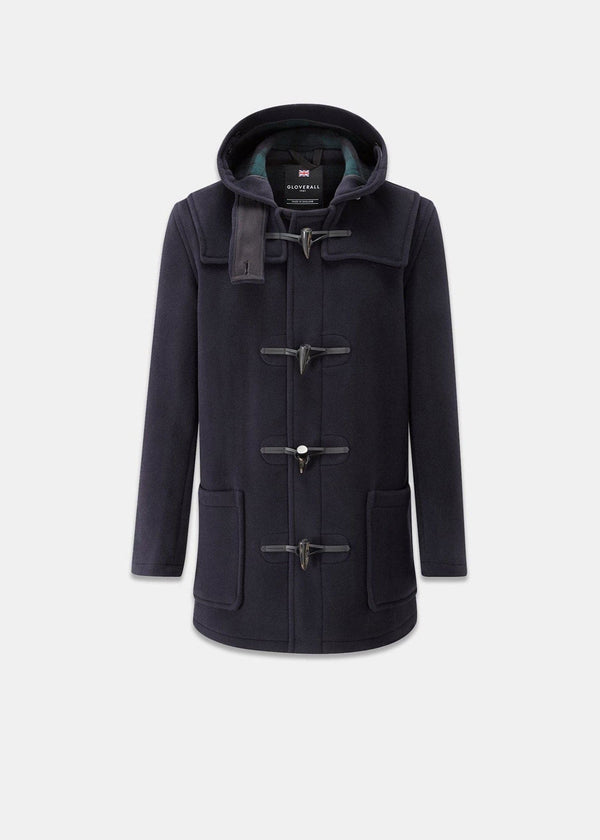 Mid Length Duffle Coat Navy Black Watch