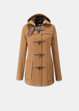 Short Slim Fit Duffle Coat Camel