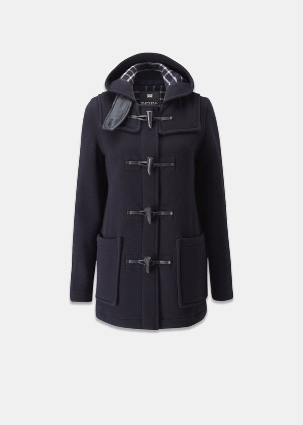 Short Slim Fit Duffle Coat Navy Check